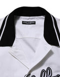 Men's White Logopatch Cotton Baseball Casual Shirt