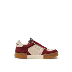 Men's Bordeaux Leather Low Top Sneakers