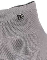 Gray Stretch Mesh Men Ankle Boots Shoes Fabric
