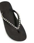 Black Embellished Rubber Flip Flops Men Shoes Accessory