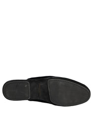Men's Suede Slipper Black Goatskin
