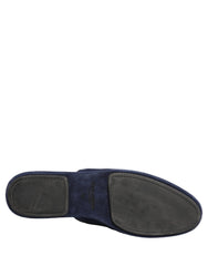 Men's Suede Slipper Blue Goatskin