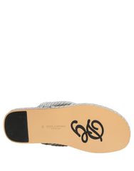 Men's Silver Rope Slides Sandals Flip Flops Shoes Leather