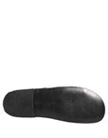 Men's Black Fabric Woven Slides Sandals Flats Shoes