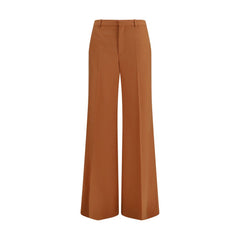 Women's Orange Cotton Flared Pants