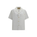 Men's White Cotton Shortsleeve Shirt