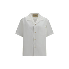 Men's White Cotton Shortsleeve Shirt