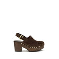 Women's Brown Calf Leather Bos Taurus Clogs Shoe