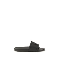 Men's Black Rubber Flat Sandals