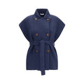 Women's Blue Cotton Coat Clothing
