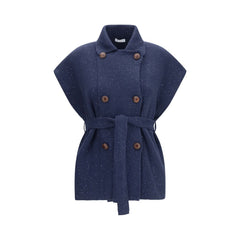 Women's Blue Cotton Coat Clothing