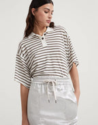 Silver Linen Long Skirt