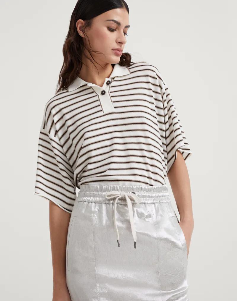 Silver Linen Long Skirt