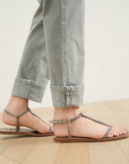 Green Cotton Casual Pants
