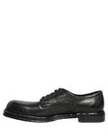 Black Leather Lace Up Derby Dress Men Shoes Horse