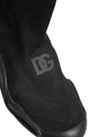 Black Slip On Wave Socks Men Sneakers Shoes Polyester Viscose