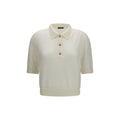 Women's White Wool Oves Aries Polo Shirt