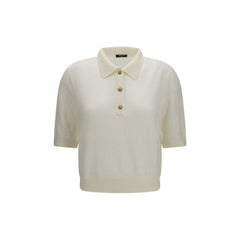 Women's White Wool Oves Aries Polo Shirt