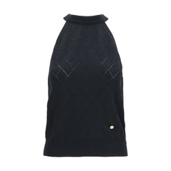 Women's Black Wool Oves Aries Sleeveles T-Shirt
