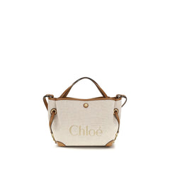 Women's Clover Shoulder Bag Beige Cotton Jacquard Canvas