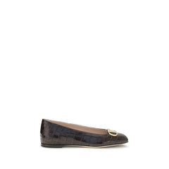 Women's Brown Calf Leather Bos Taurus Ballet Flats