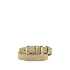 Women's Beige Suede Leather Regular Belt