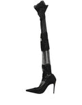 Women's Black Over The Knee Sock Pumps Boots Shoes Nylon Viscose Elastane