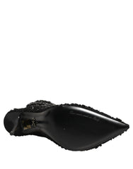 Women's Black Embellished Mesh Ankle Boots Shoes