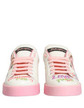 Men's White Pink Portofino Royal Pig Sneakers Shoes Calf Leather