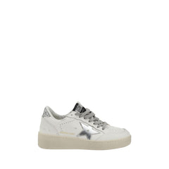 Women's Silver Calf Leather Bos Taurus Low Top Sneakers