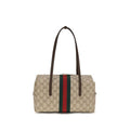Women's Beige Cotton Shoulder Bag