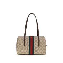 Women's Beige Cotton Shoulder Bag