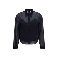 Women's Black Silk Shirt