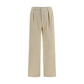 Men's Beige Cotton Casual Pants