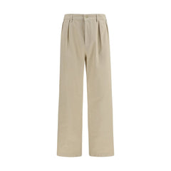 Men's Beige Cotton Casual Pants