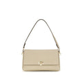 Women's Beige Calf Leather Bos Taurus Shoulder Bag