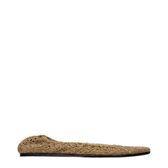 Women's Gold Fabric Ballet Flats