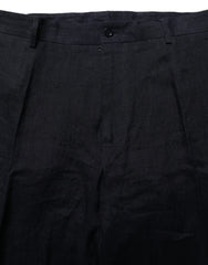 Men's Linen Straight-Leg Trousers Black