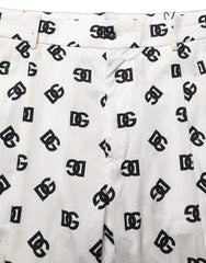 Men's Logo-Print Cotton Trousers White