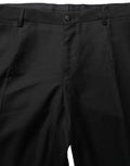Men's Virgin Wool Dress Trousers Black Silk