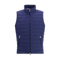 Men's Blue Polyester Sleeveless Jacket Clothing