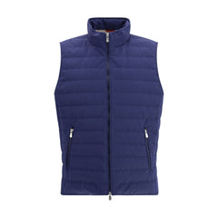 Men's Blue Polyester Sleeveless Jacket Clothing