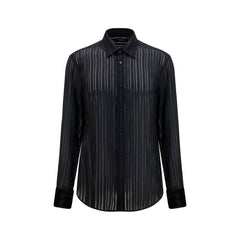 Men's Black Silk Dress Shirt