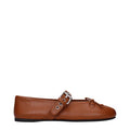 Women's Brown Leather Ballet Flats