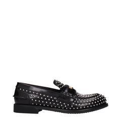 Women's Black Leather Slip-On Loafers