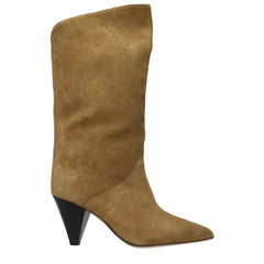 Women's Brown Leather High Heel Boots
