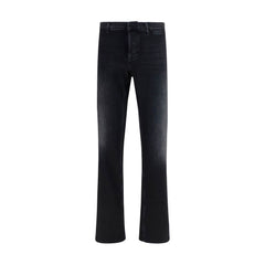 Men's Black Cotton Flared Jeans Clothing