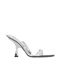 Women's Metallic Leather Stiletto Sandal Silver
