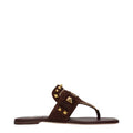 Women's Brown Leather Flip-Flop Sandals