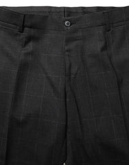 Black Wool Slim Fit Formal 2 Piece Men Suit Virgin Elastane